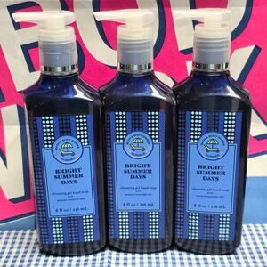 BBW Bright Summer Days Cleansing Gel Hand Soap  Natural Essential Oils Set of 3